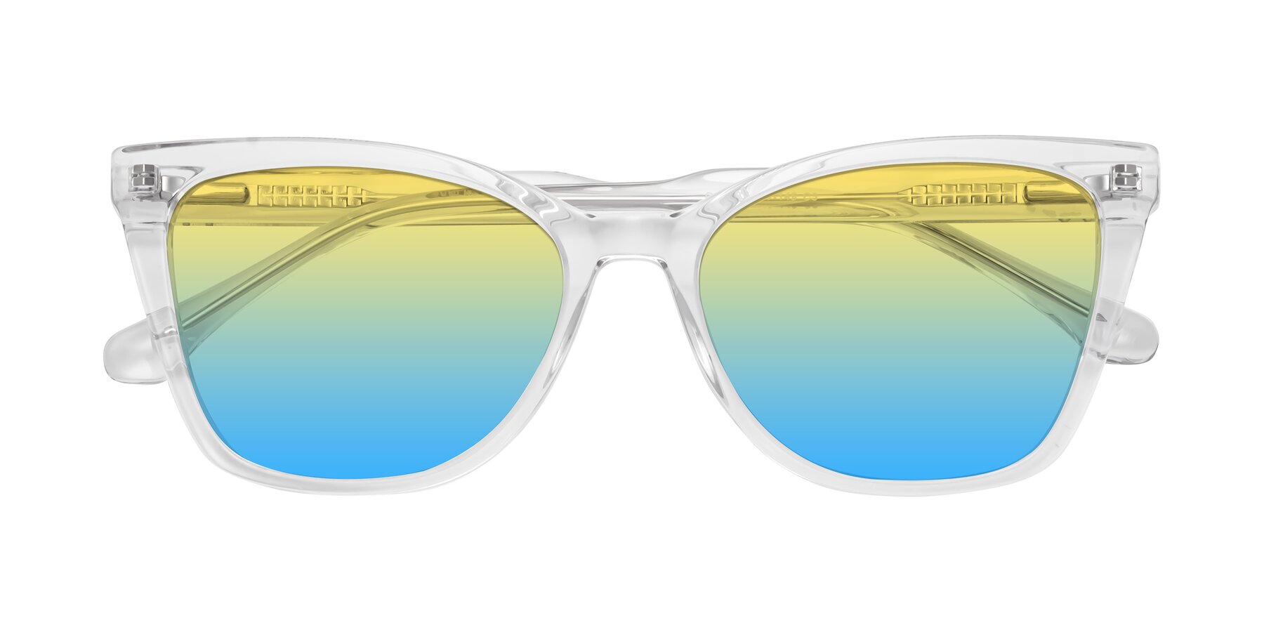 Folded Front of Cool in Clear with Yellow / Blue Gradient Lenses