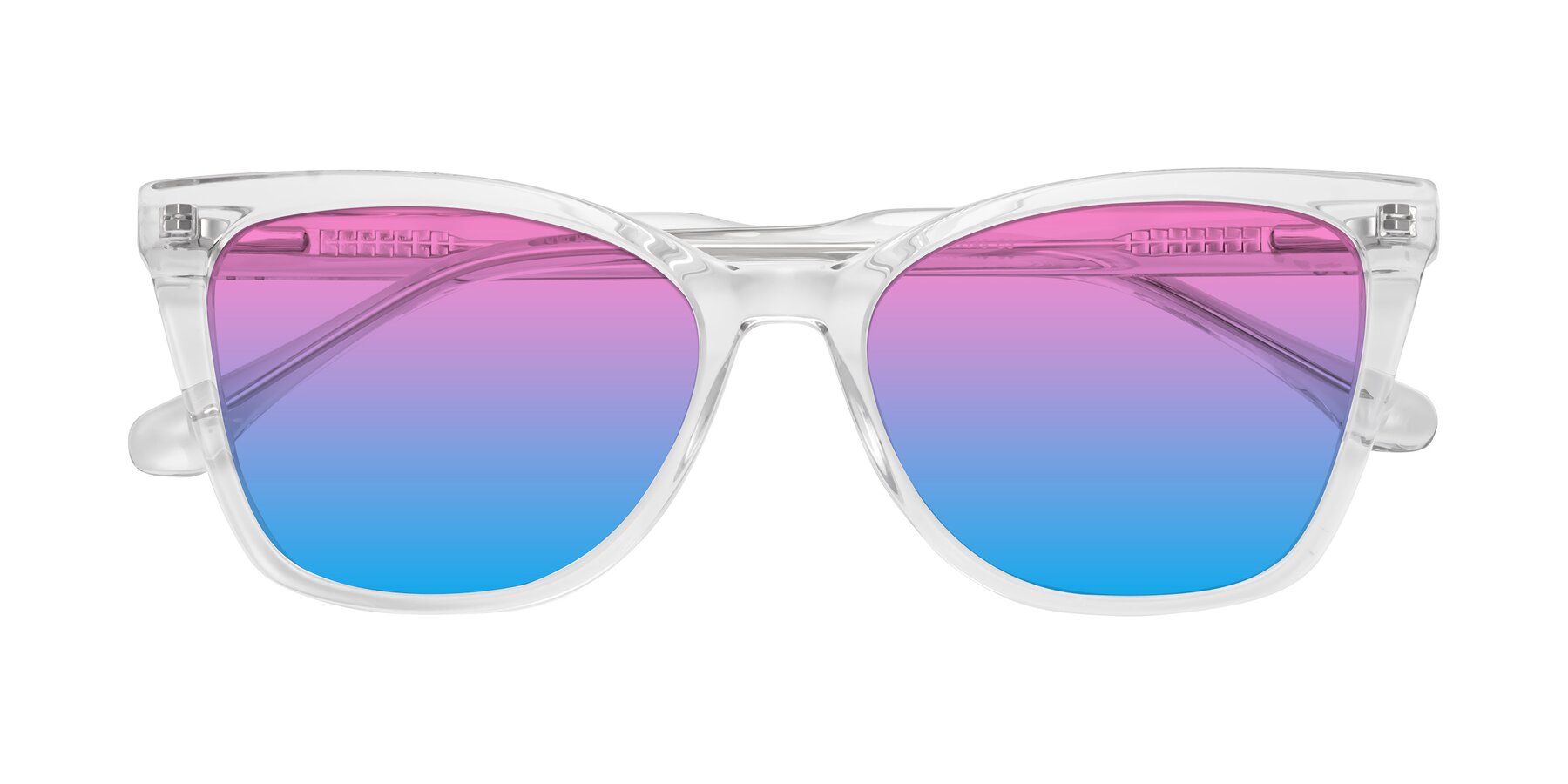 Folded Front of Cool in Clear with Pink / Blue Gradient Lenses