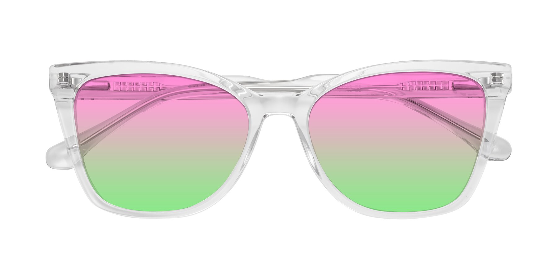 Folded Front of Cool in Clear with Pink / Green Gradient Lenses