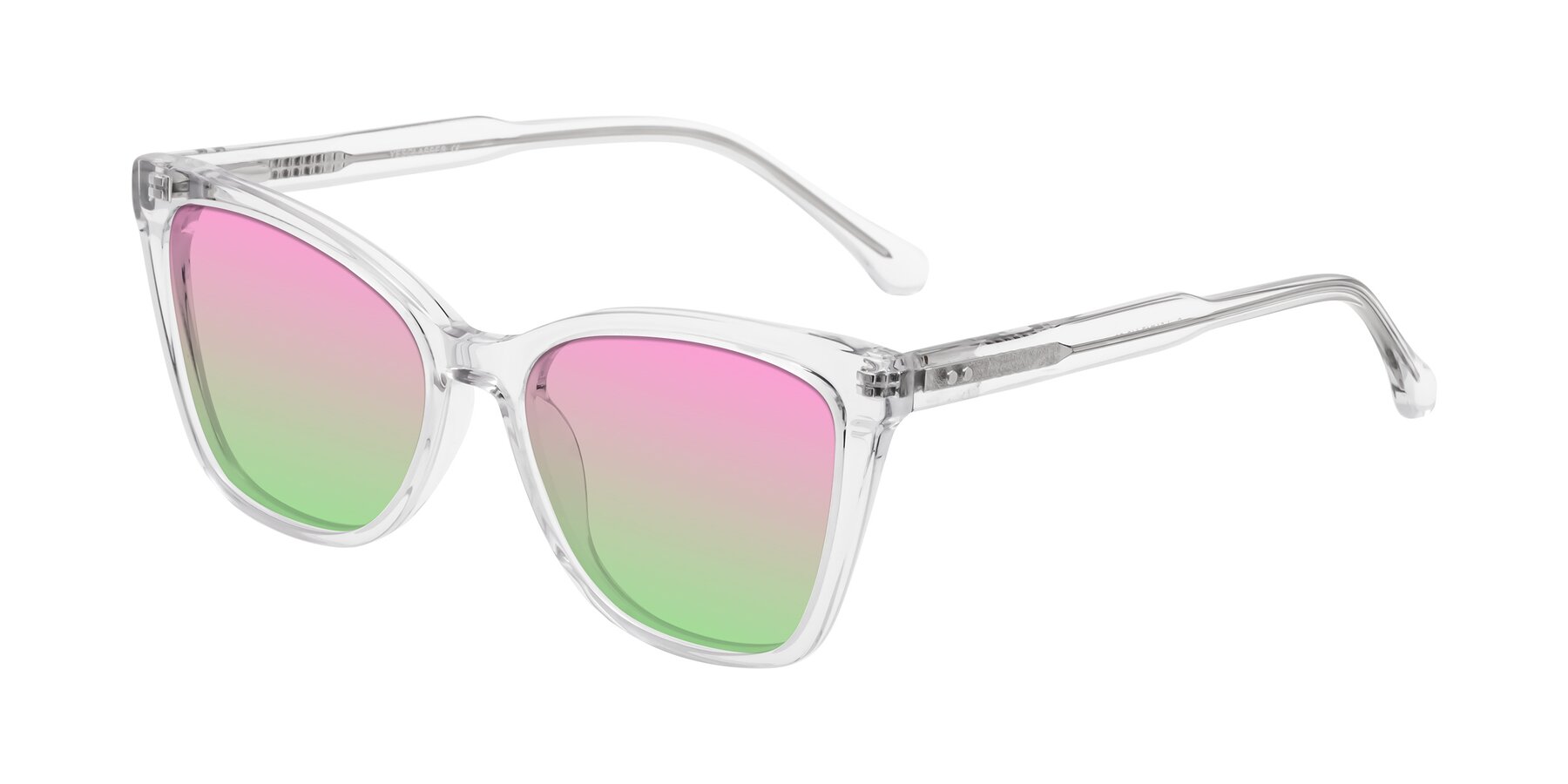 Angle of Cool in Clear with Pink / Green Gradient Lenses