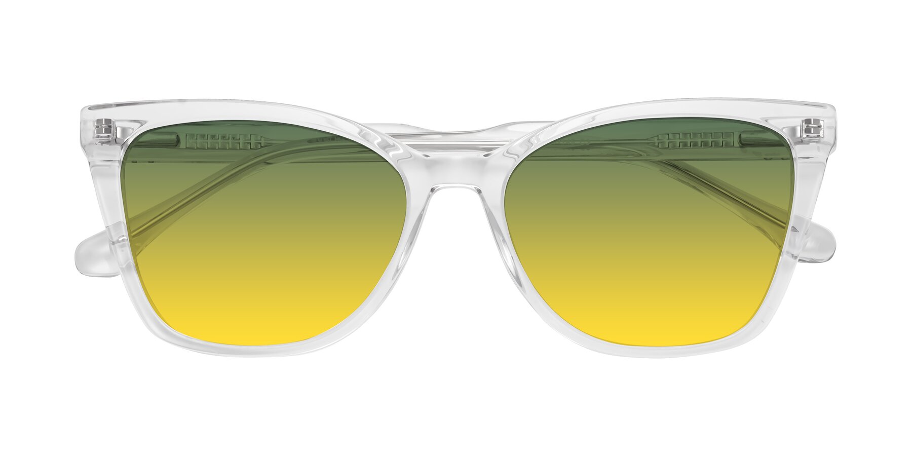 Folded Front of Cool in Clear with Green / Yellow Gradient Lenses