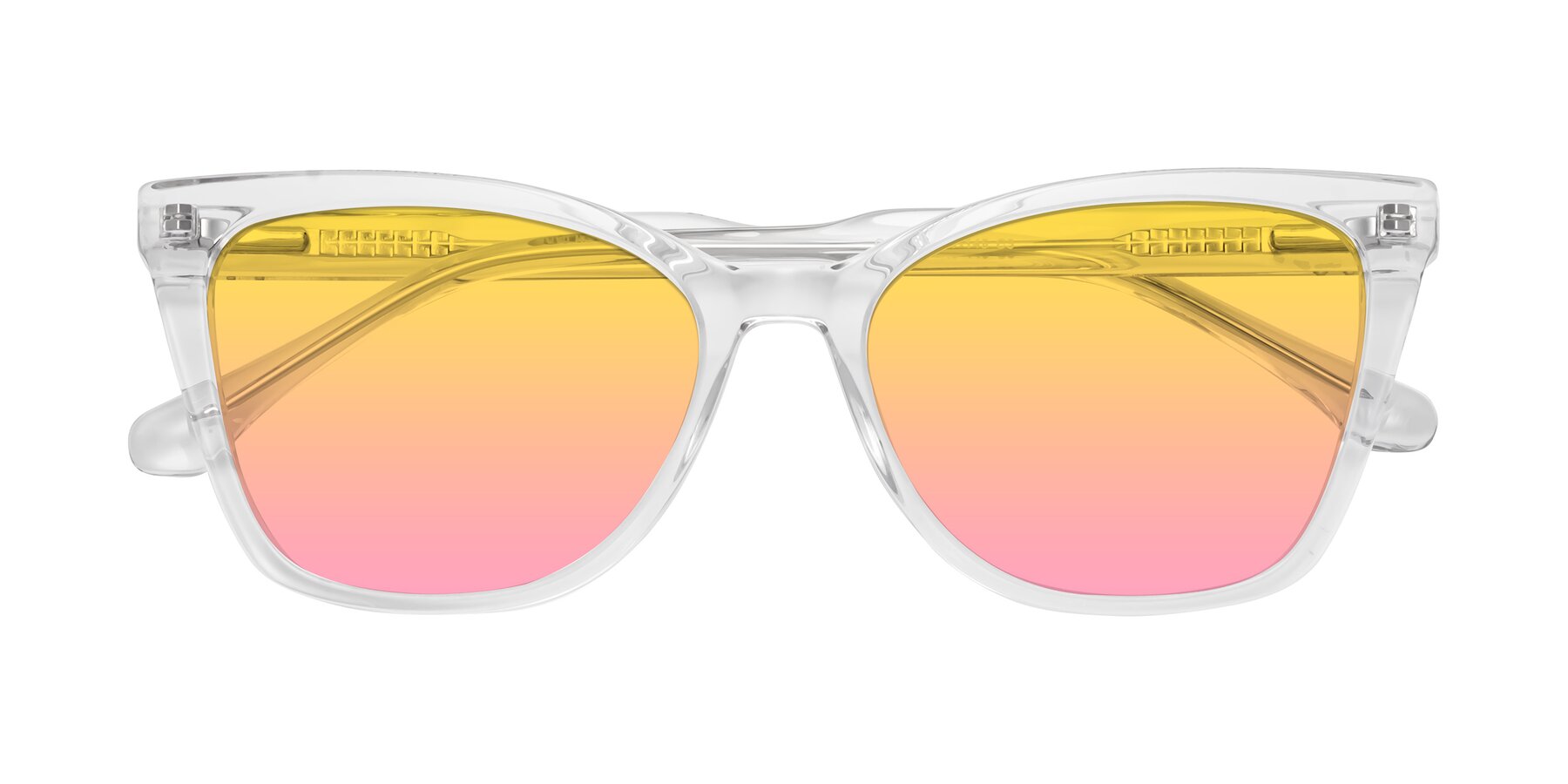 Folded Front of Cool in Clear with Yellow / Pink Gradient Lenses