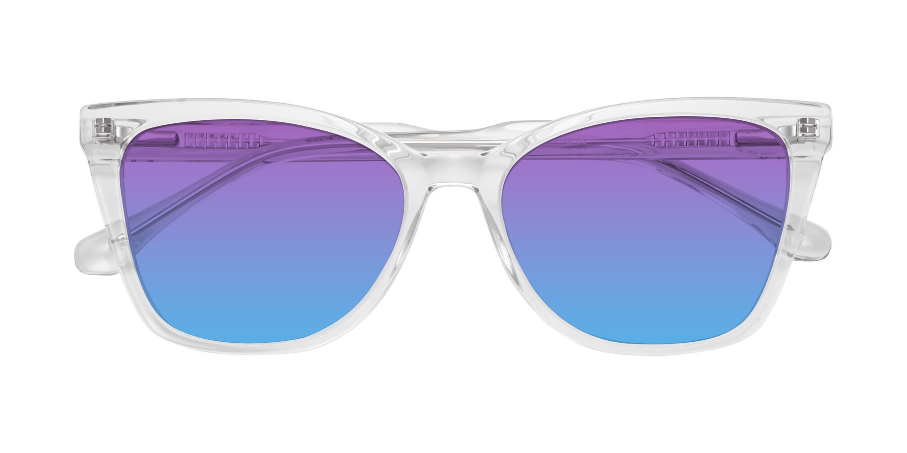 Folded Front of Cool in Clear with Purple / Blue Gradient Lenses