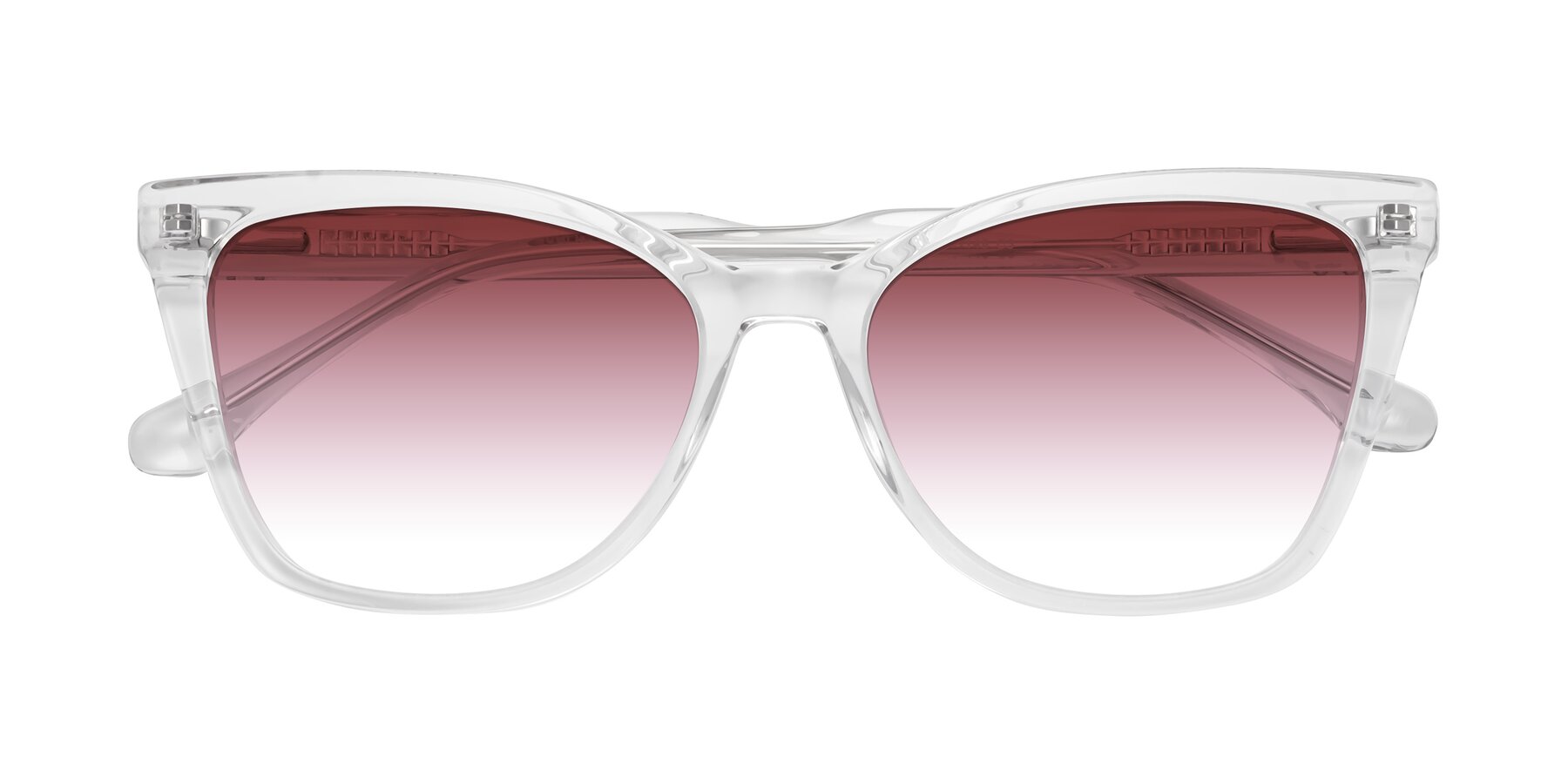 Folded Front of Cool in Clear with Garnet Gradient Lenses