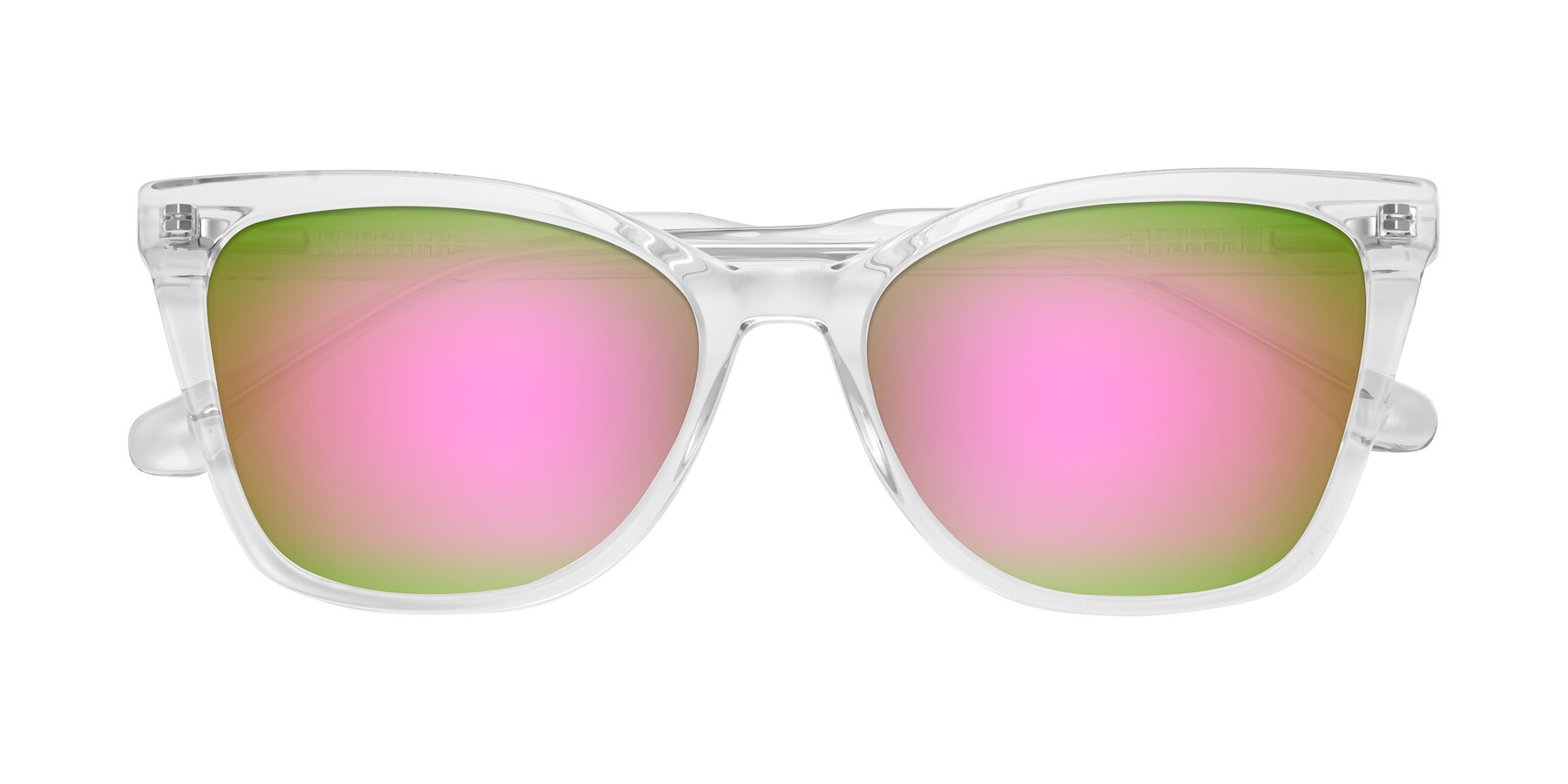 Folded Front of Cool in Clear with Pink Mirrored Lenses