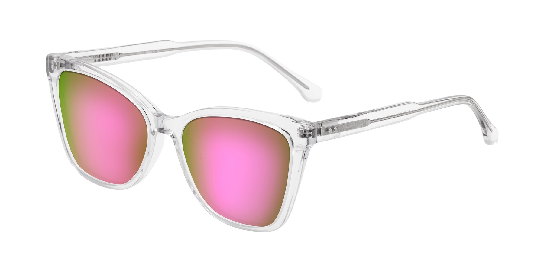 Angle of Cool in Clear with Pink Mirrored Lenses