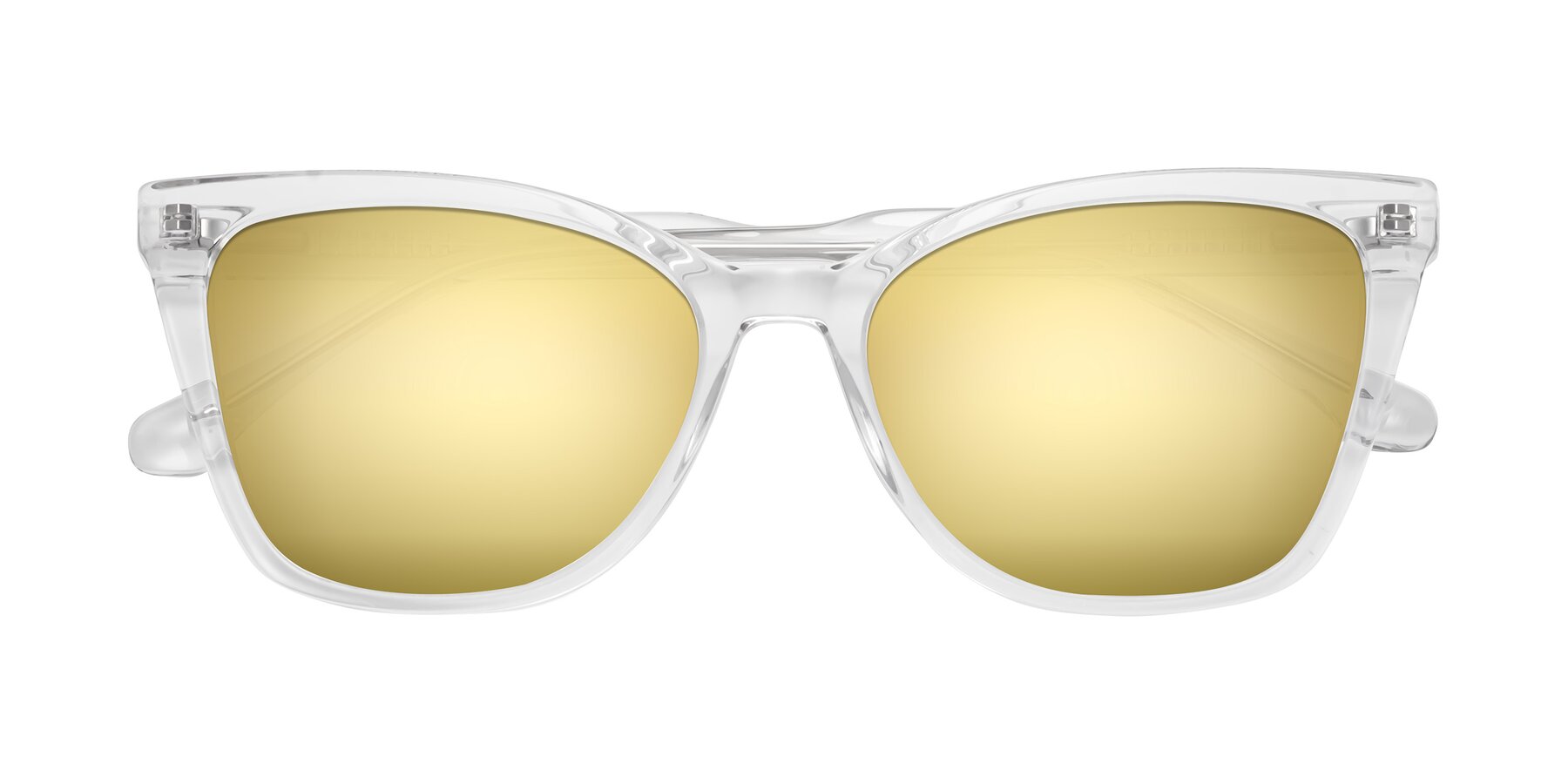 Folded Front of Cool in Clear with Gold Mirrored Lenses