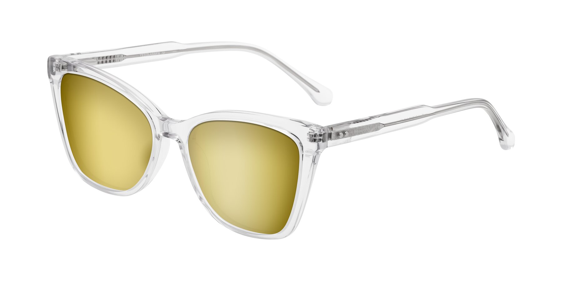 Angle of Cool in Clear with Gold Mirrored Lenses