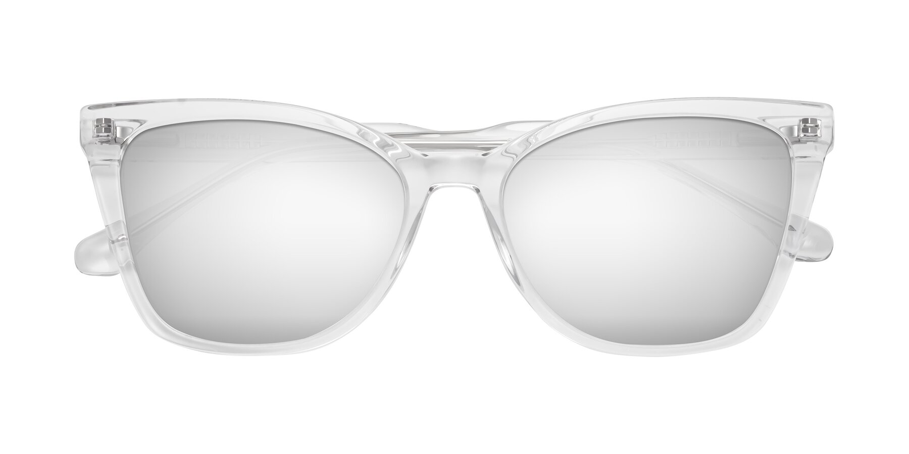 Folded Front of Cool in Clear with Silver Mirrored Lenses