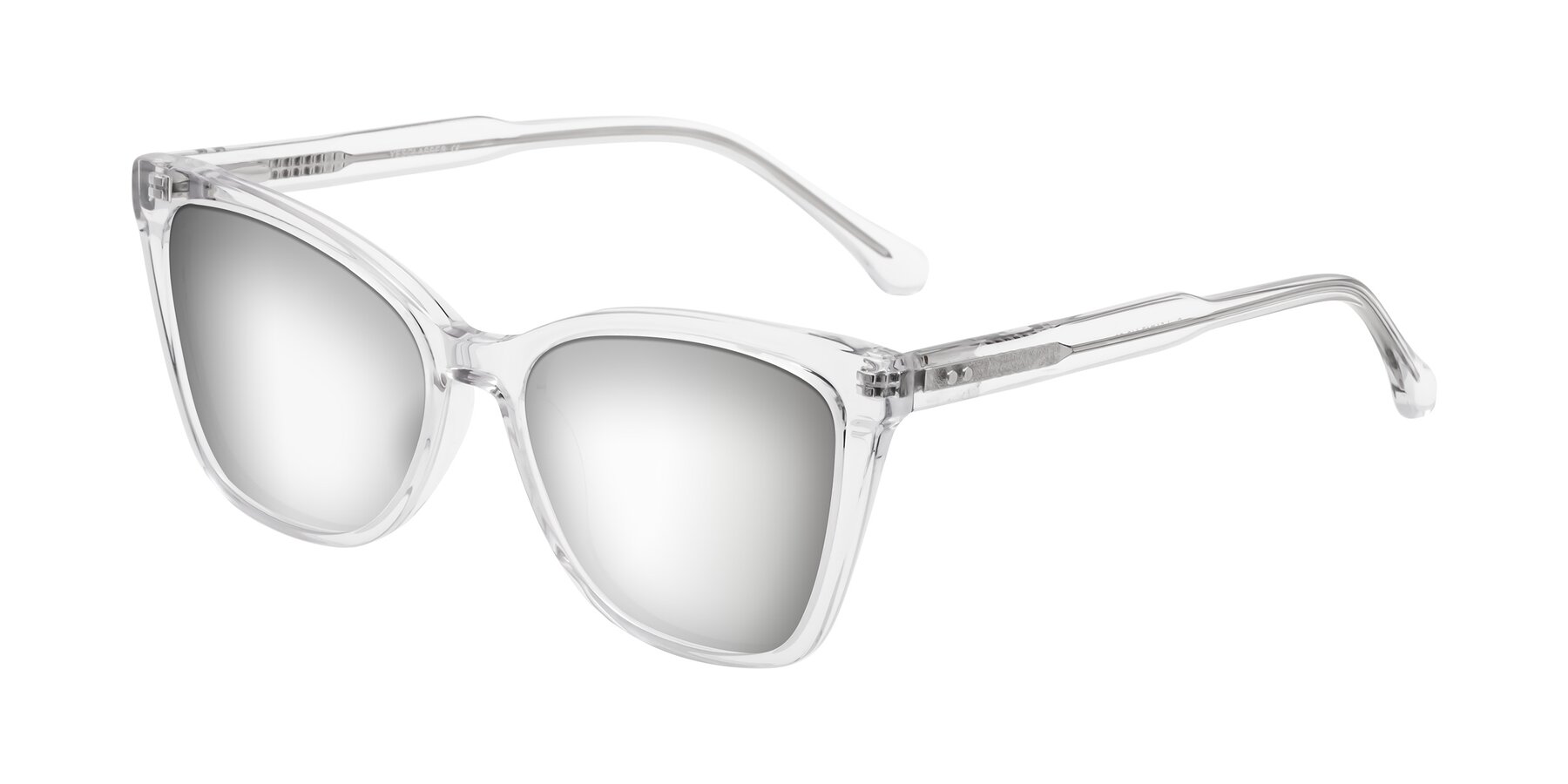 Angle of Cool in Clear with Silver Mirrored Lenses