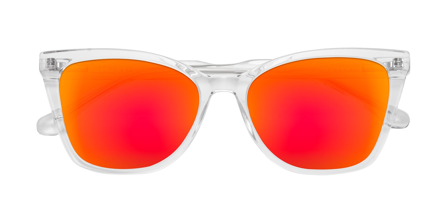 Folded Front of Cool in Clear with Red Gold Mirrored Lenses