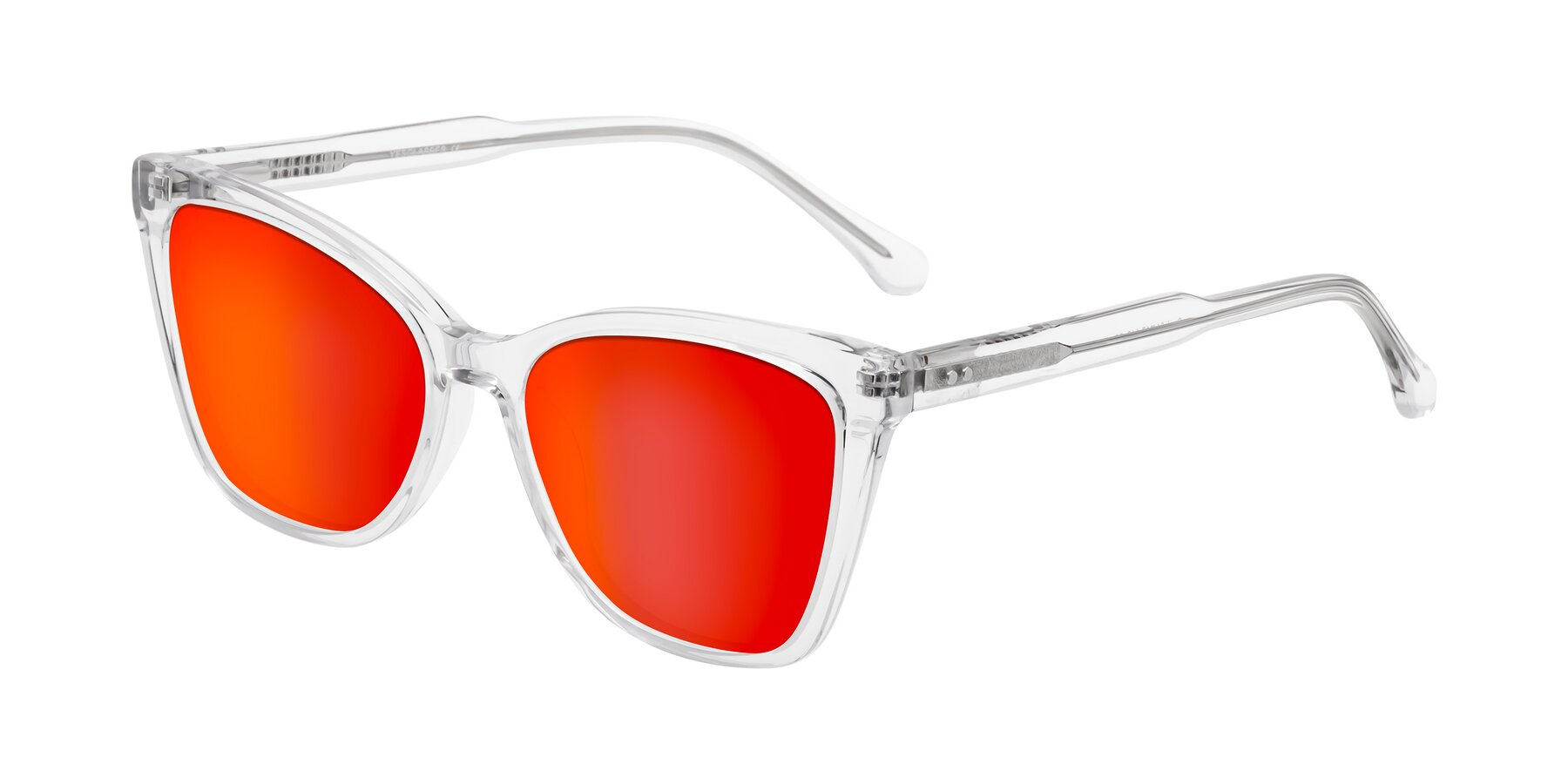 Angle of Cool in Clear with Red Gold Mirrored Lenses