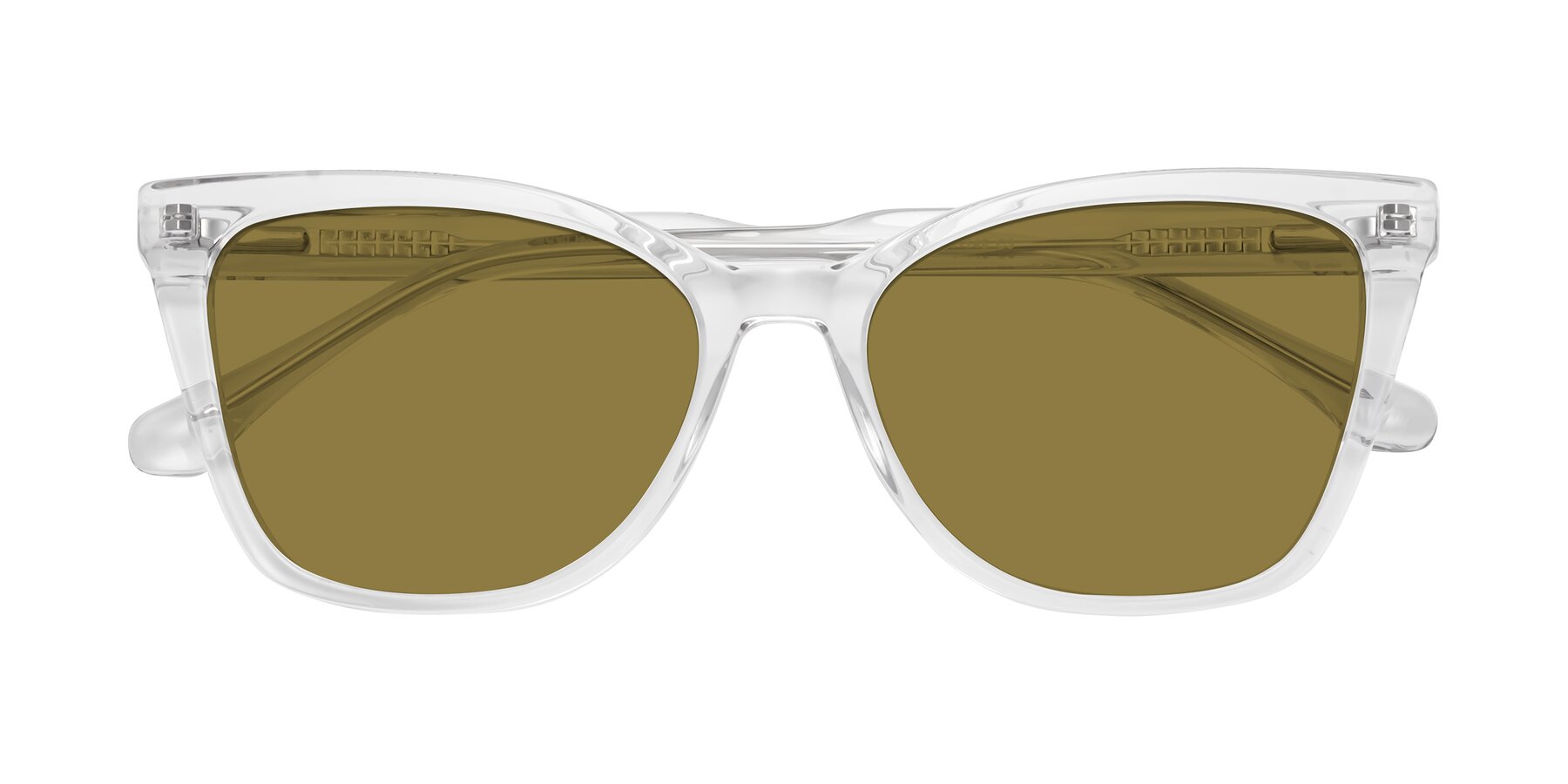 Folded Front of Cool in Clear with Brown Polarized Lenses