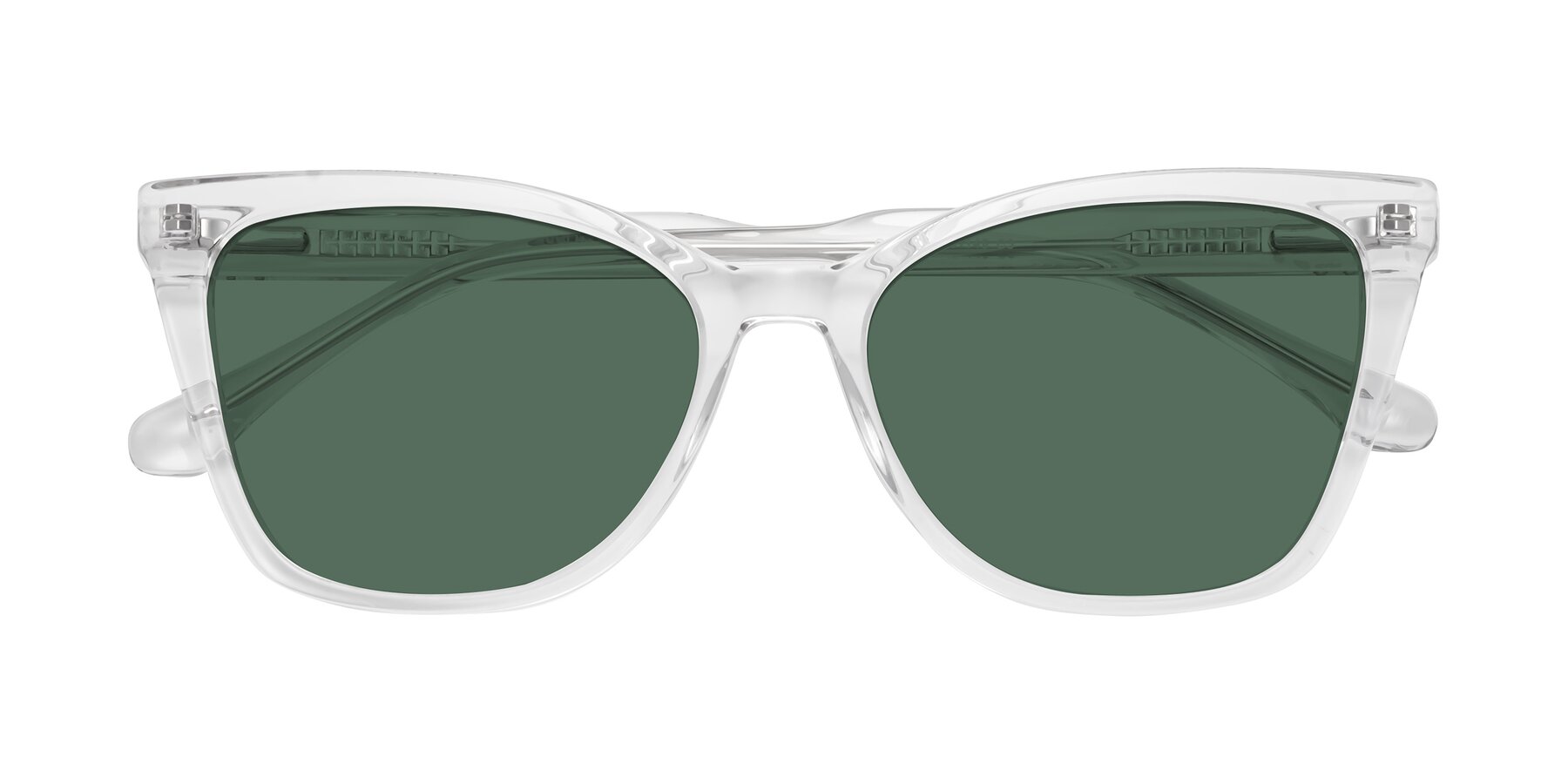 Folded Front of Cool in Clear with Green Polarized Lenses