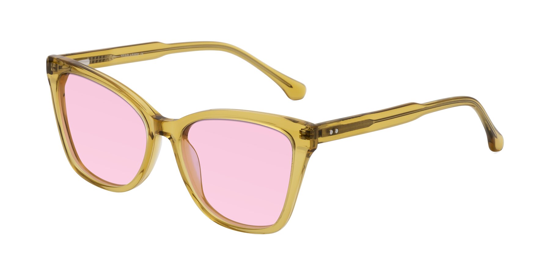 Angle of Cool in Champagne with Light Pink Tinted Lenses