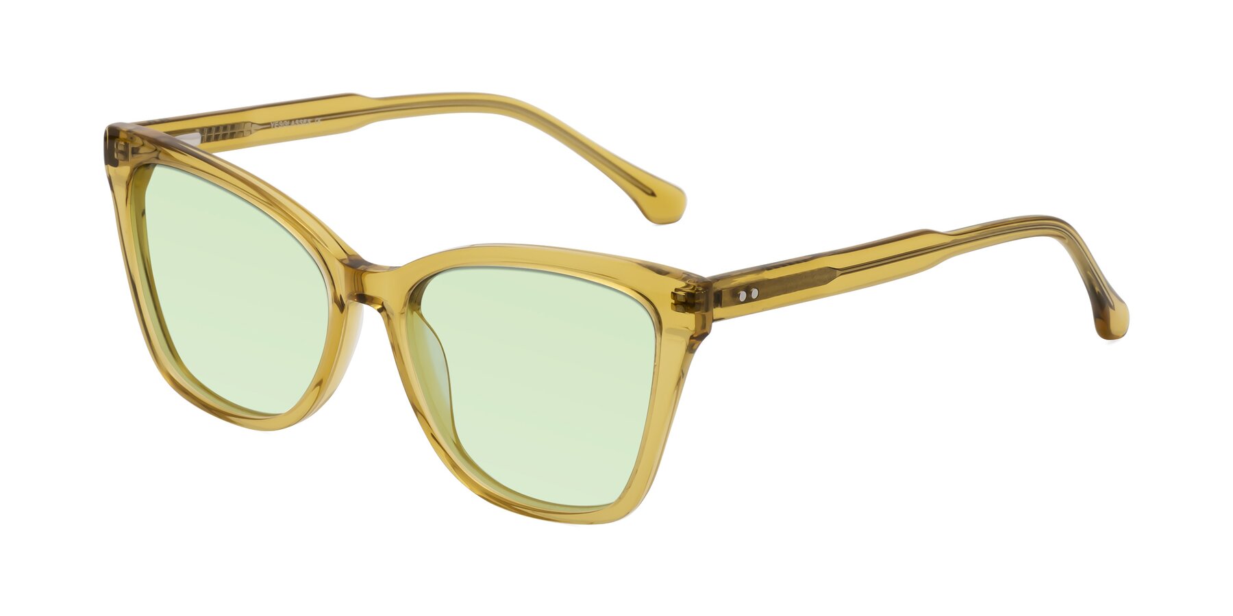 Angle of Cool in Champagne with Light Green Tinted Lenses