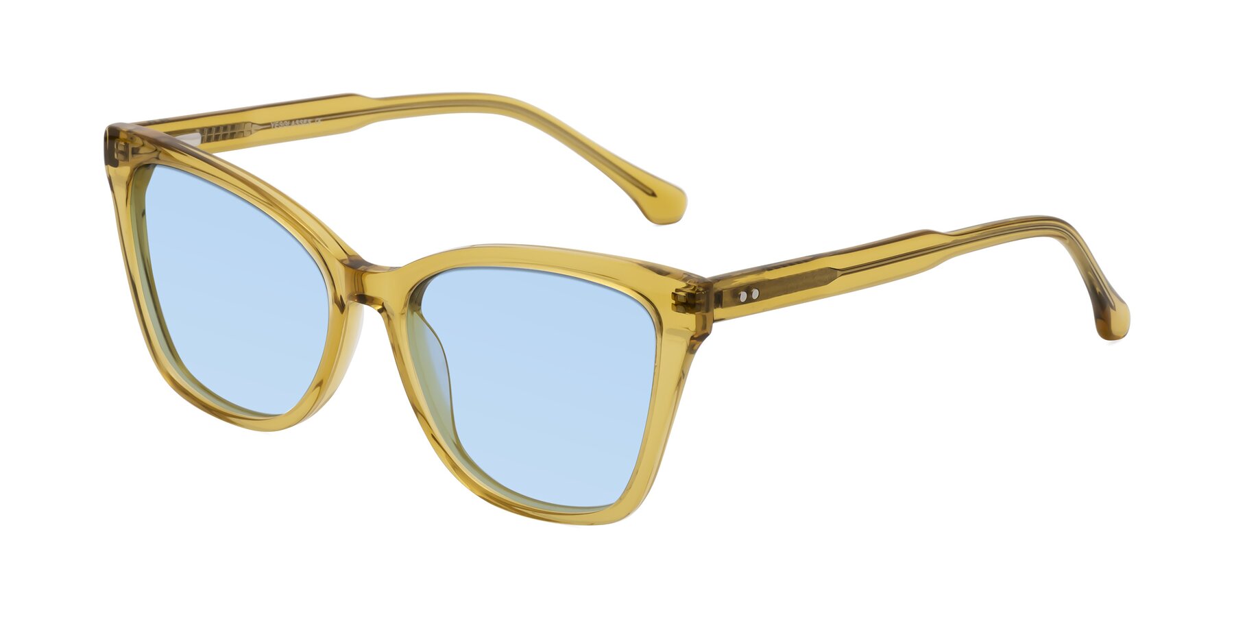 Angle of Cool in Champagne with Light Blue Tinted Lenses