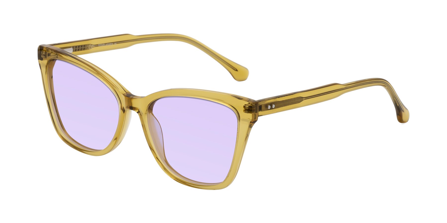 Angle of Cool in Champagne with Light Purple Tinted Lenses