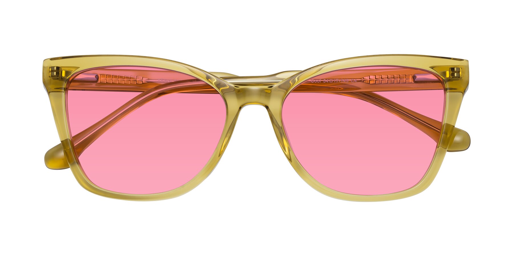 Folded Front of Cool in Champagne with Pink Tinted Lenses