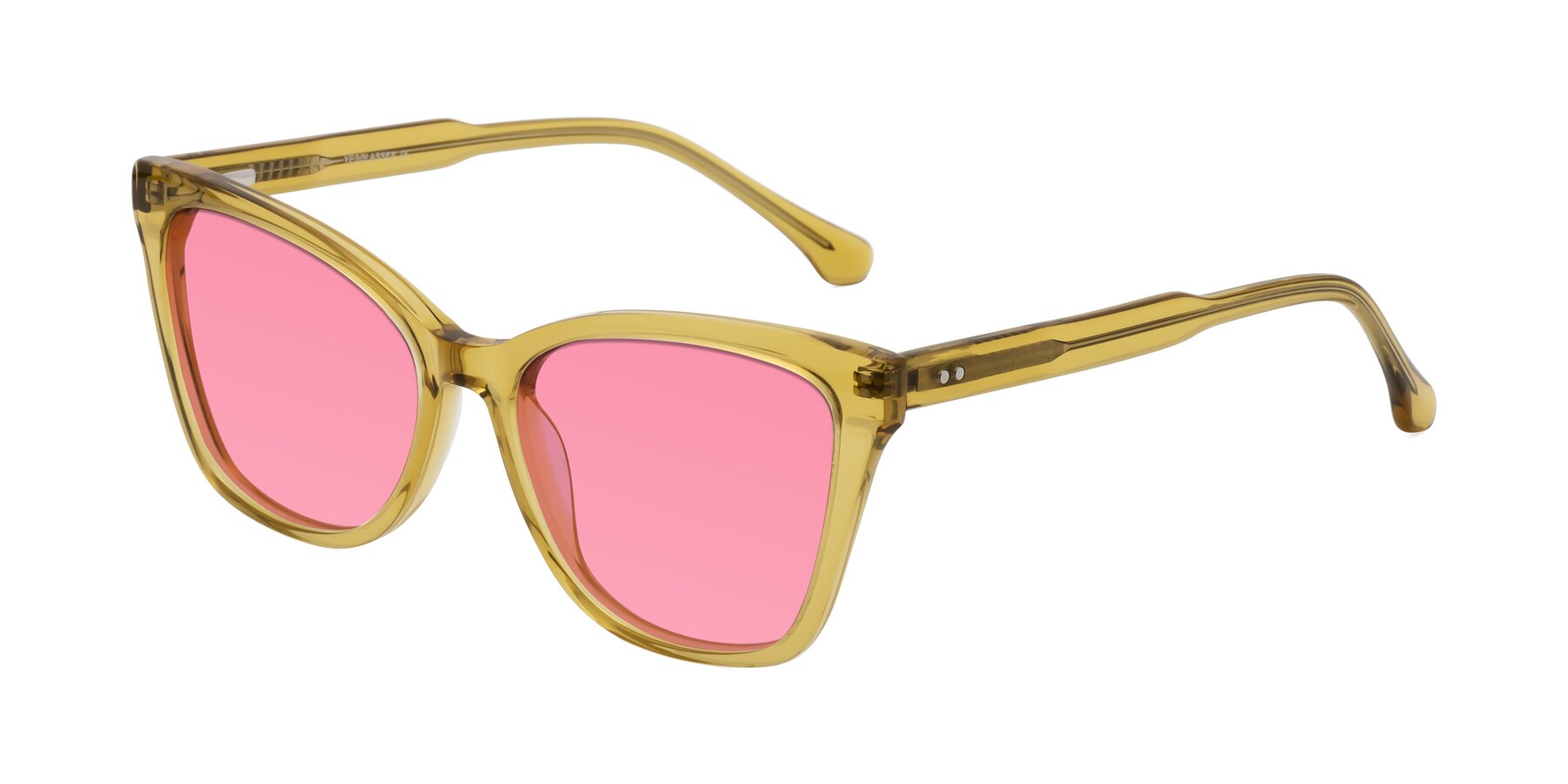 Angle of Cool in Champagne with Pink Tinted Lenses