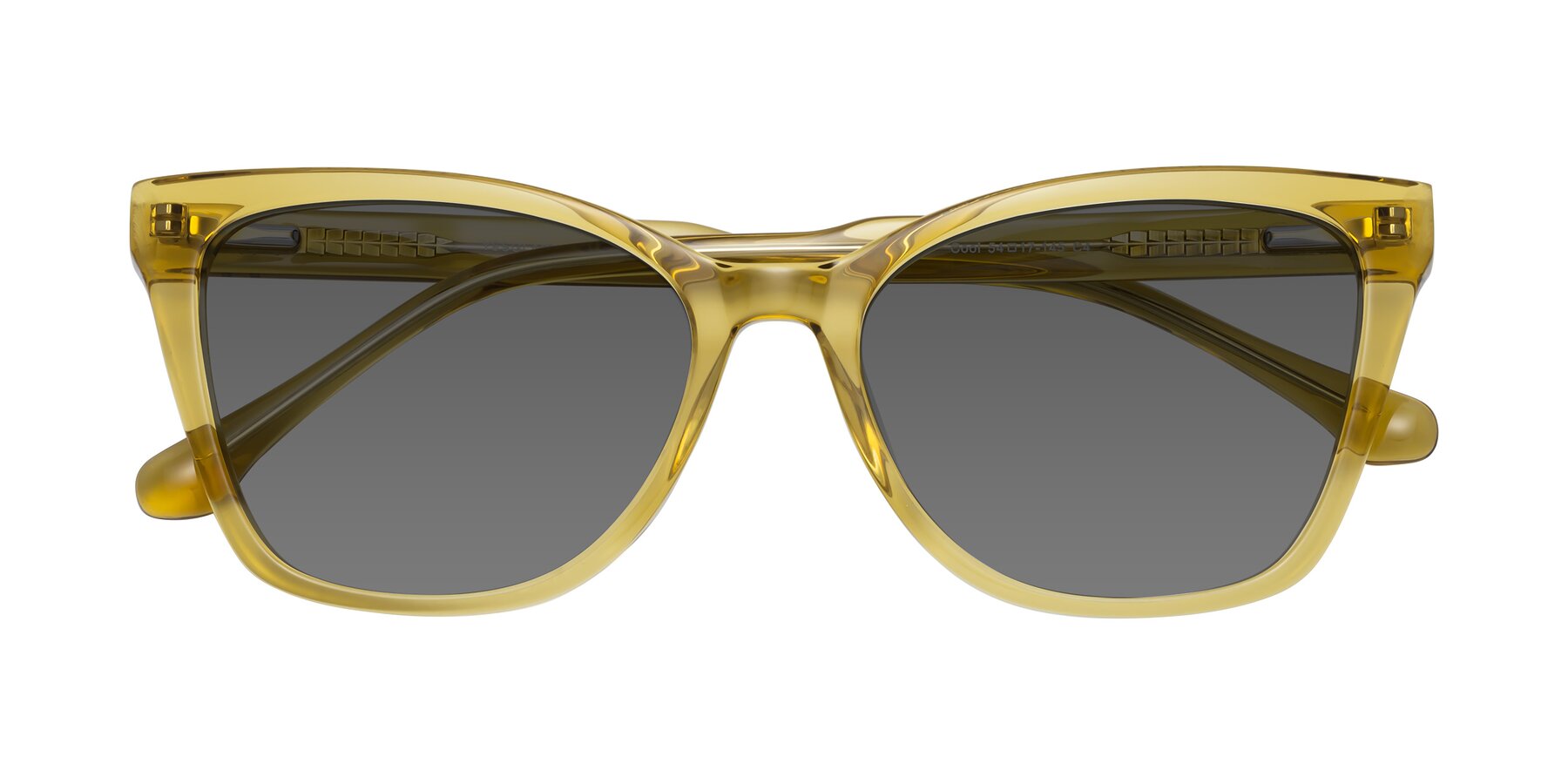 Folded Front of Cool in Champagne with Medium Gray Tinted Lenses