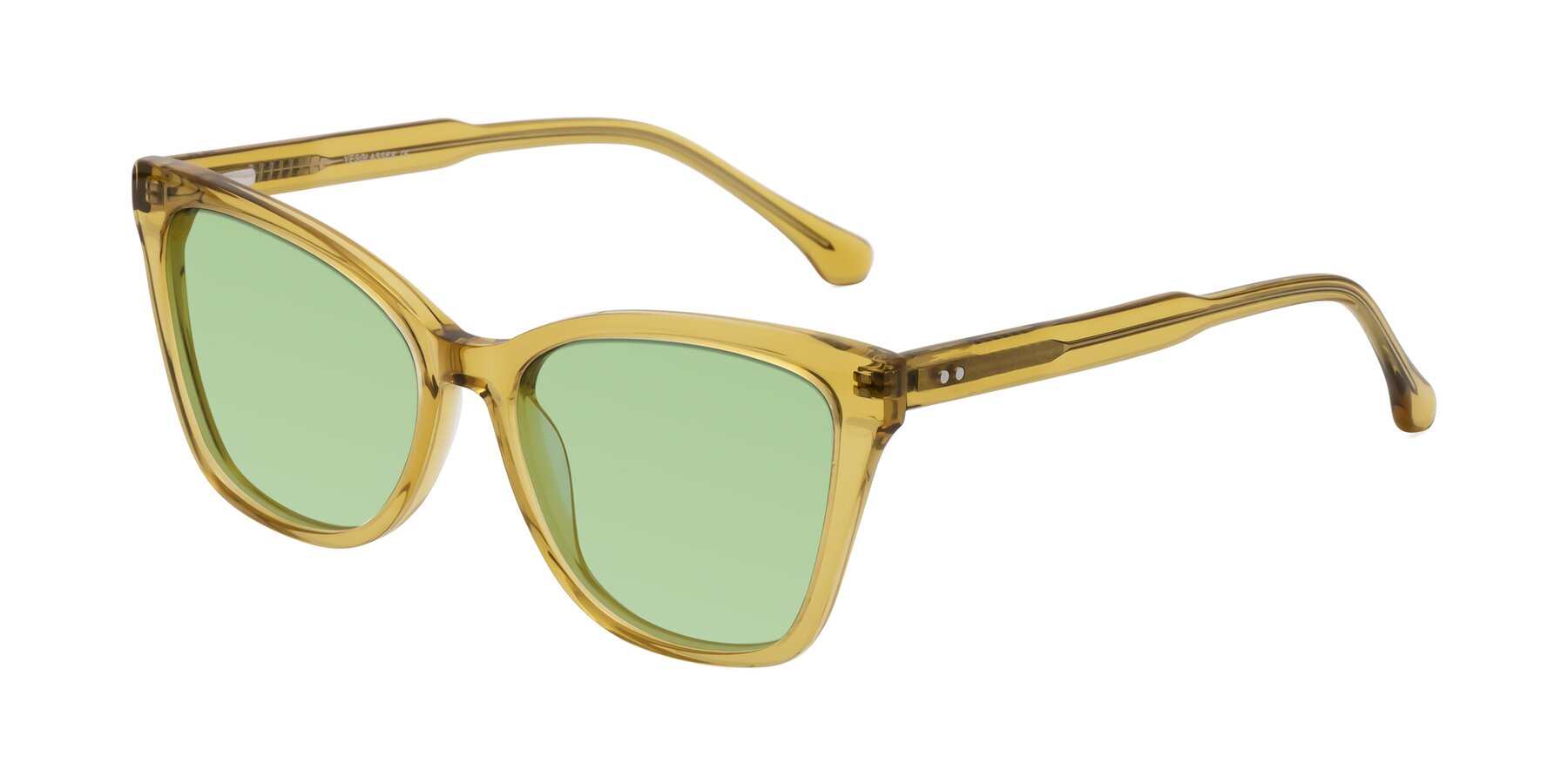 Angle of Cool in Champagne with Medium Green Tinted Lenses