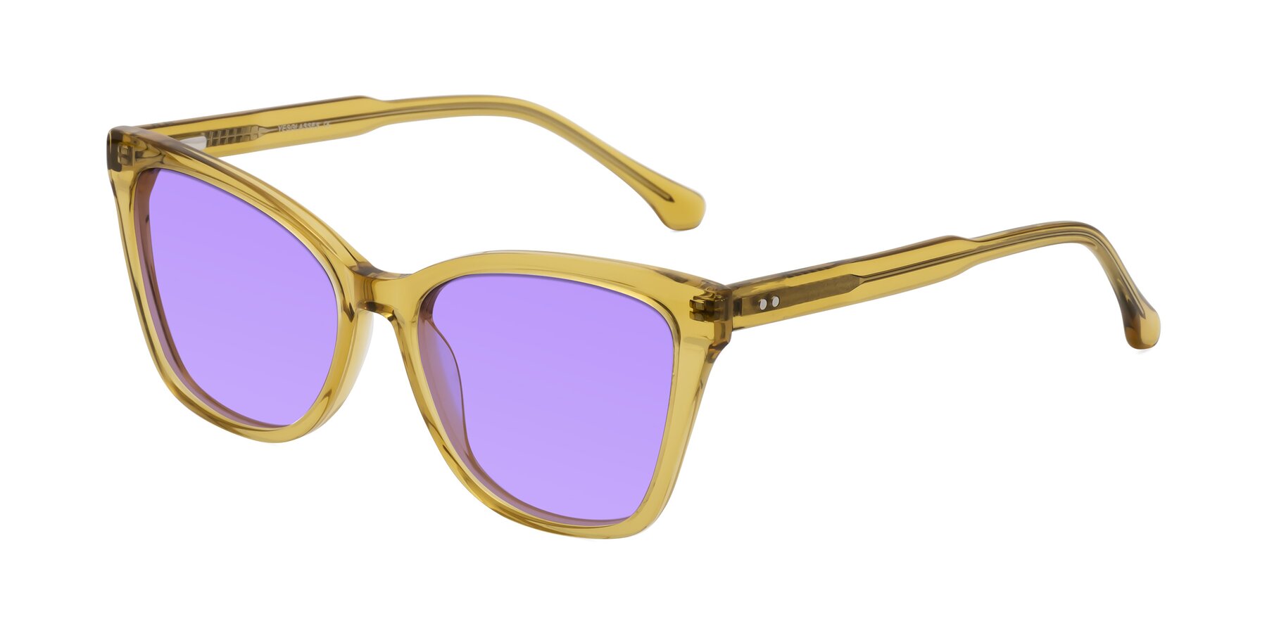 Angle of Cool in Champagne with Medium Purple Tinted Lenses