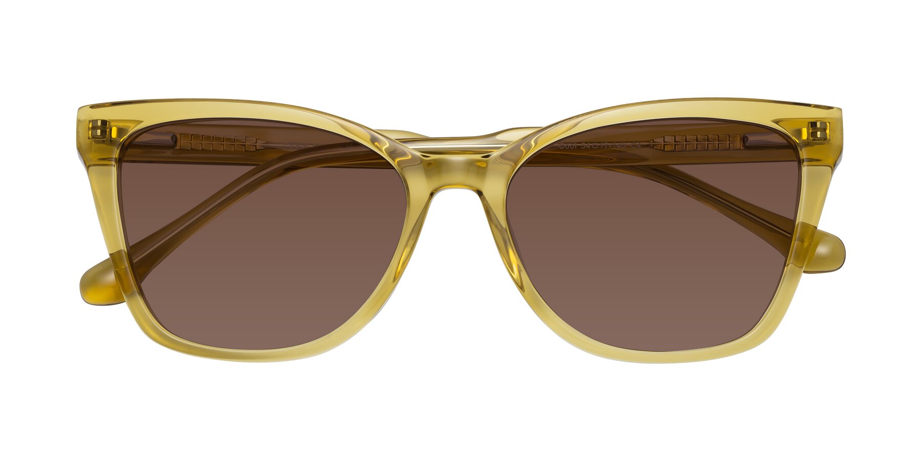 Folded Front of Cool in Champagne with Brown Tinted Lenses