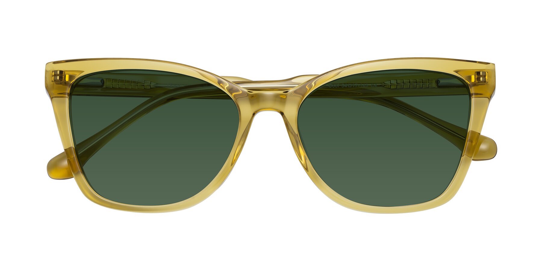 Folded Front of Cool in Champagne with Green Tinted Lenses