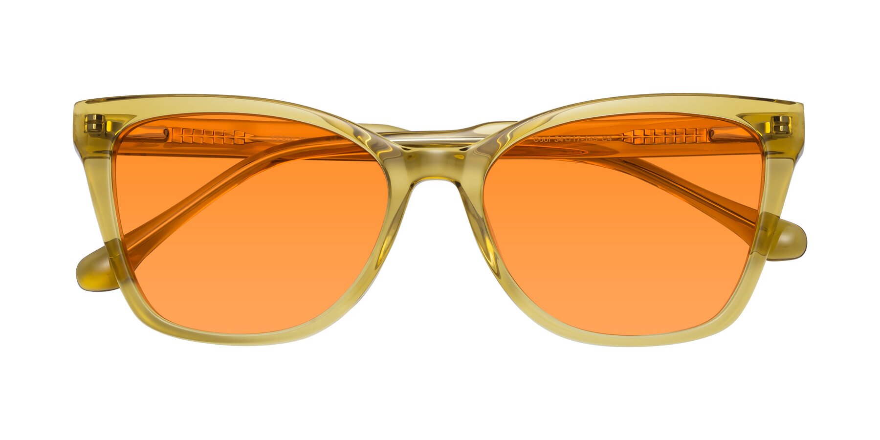 Folded Front of Cool in Champagne with Orange Tinted Lenses