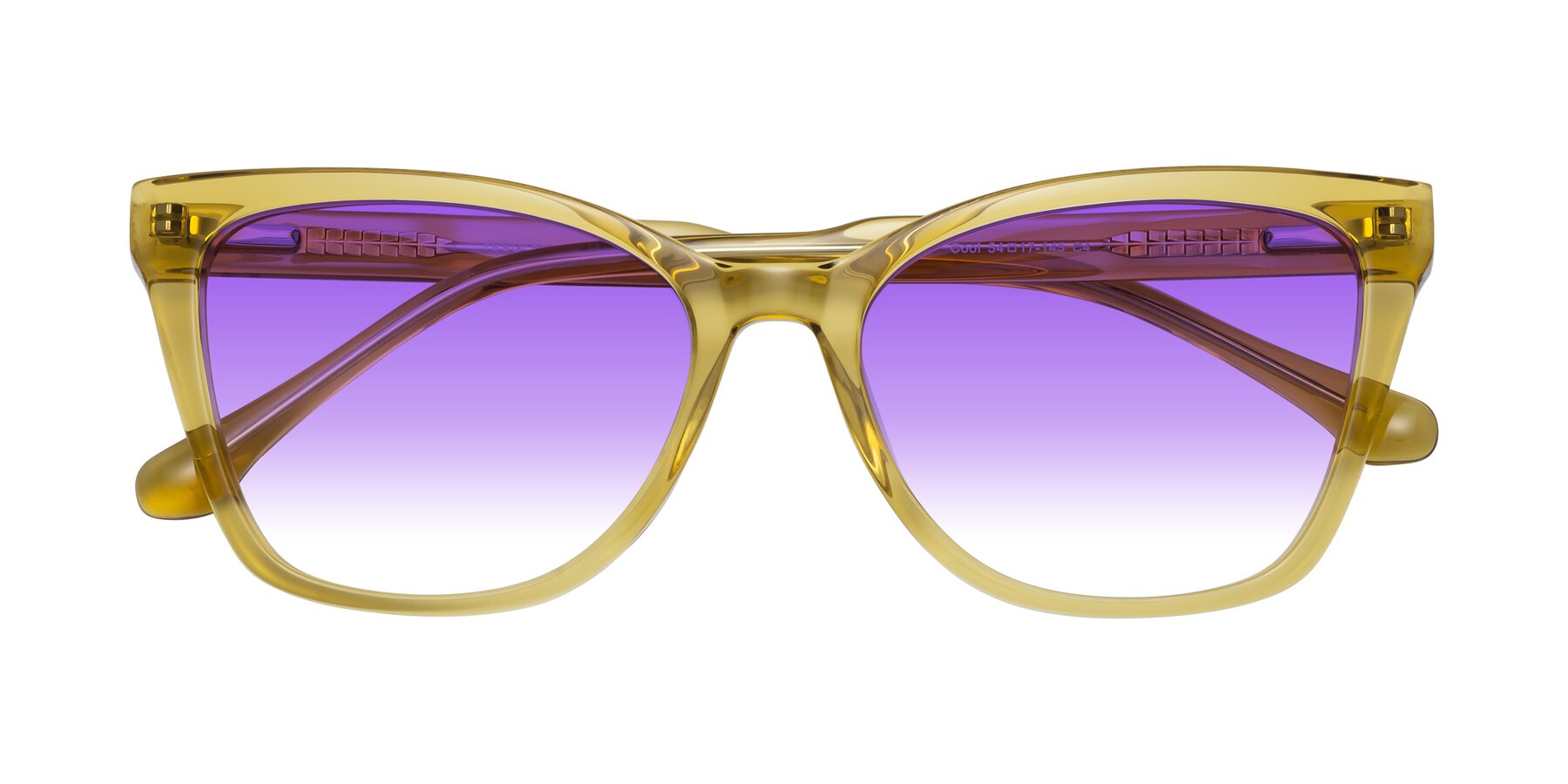 Folded Front of Cool in Champagne with Purple Gradient Lenses