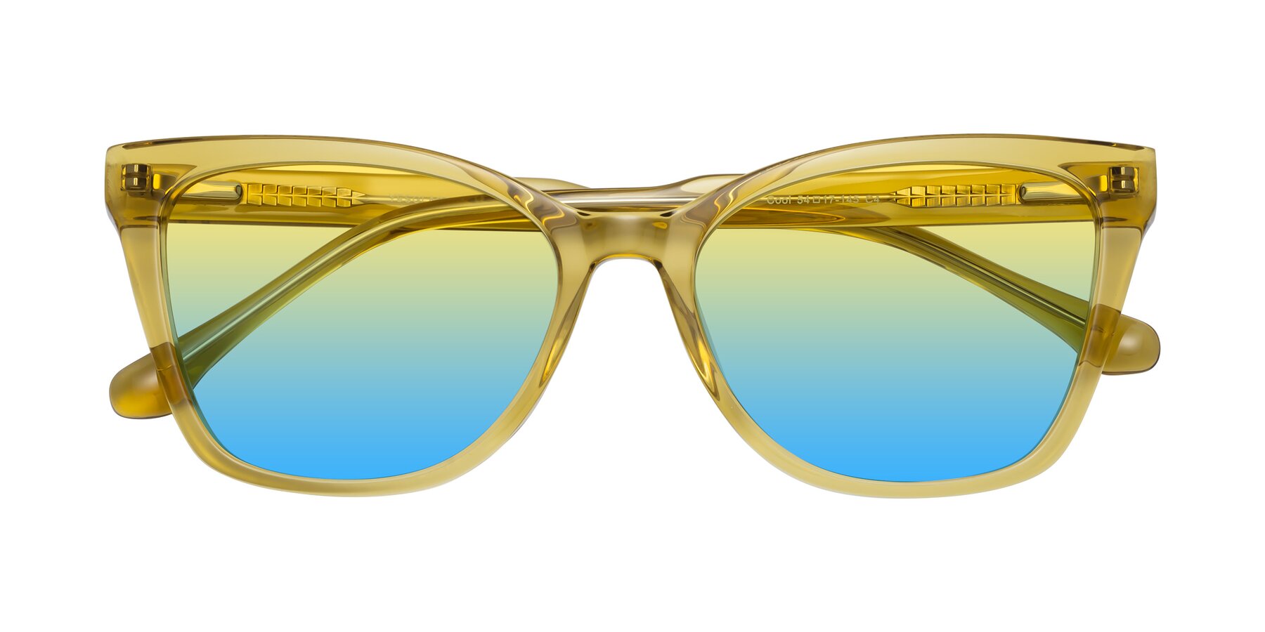 Folded Front of Cool in Champagne with Yellow / Blue Gradient Lenses