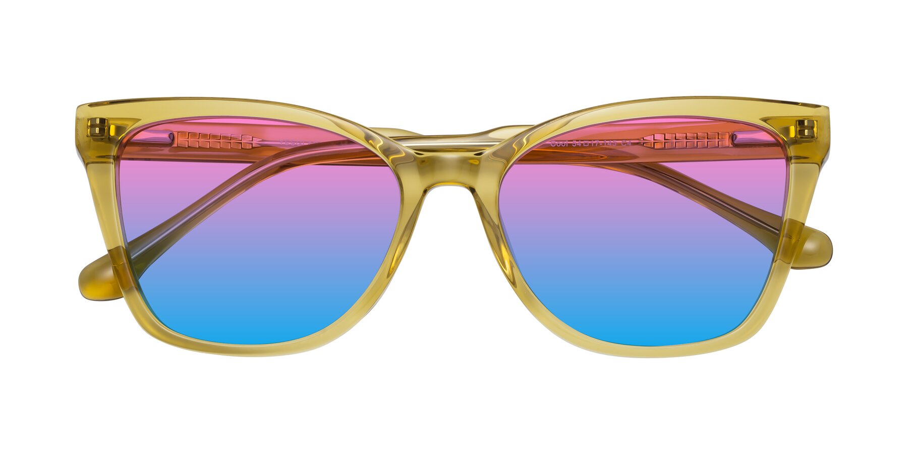 Folded Front of Cool in Champagne with Pink / Blue Gradient Lenses