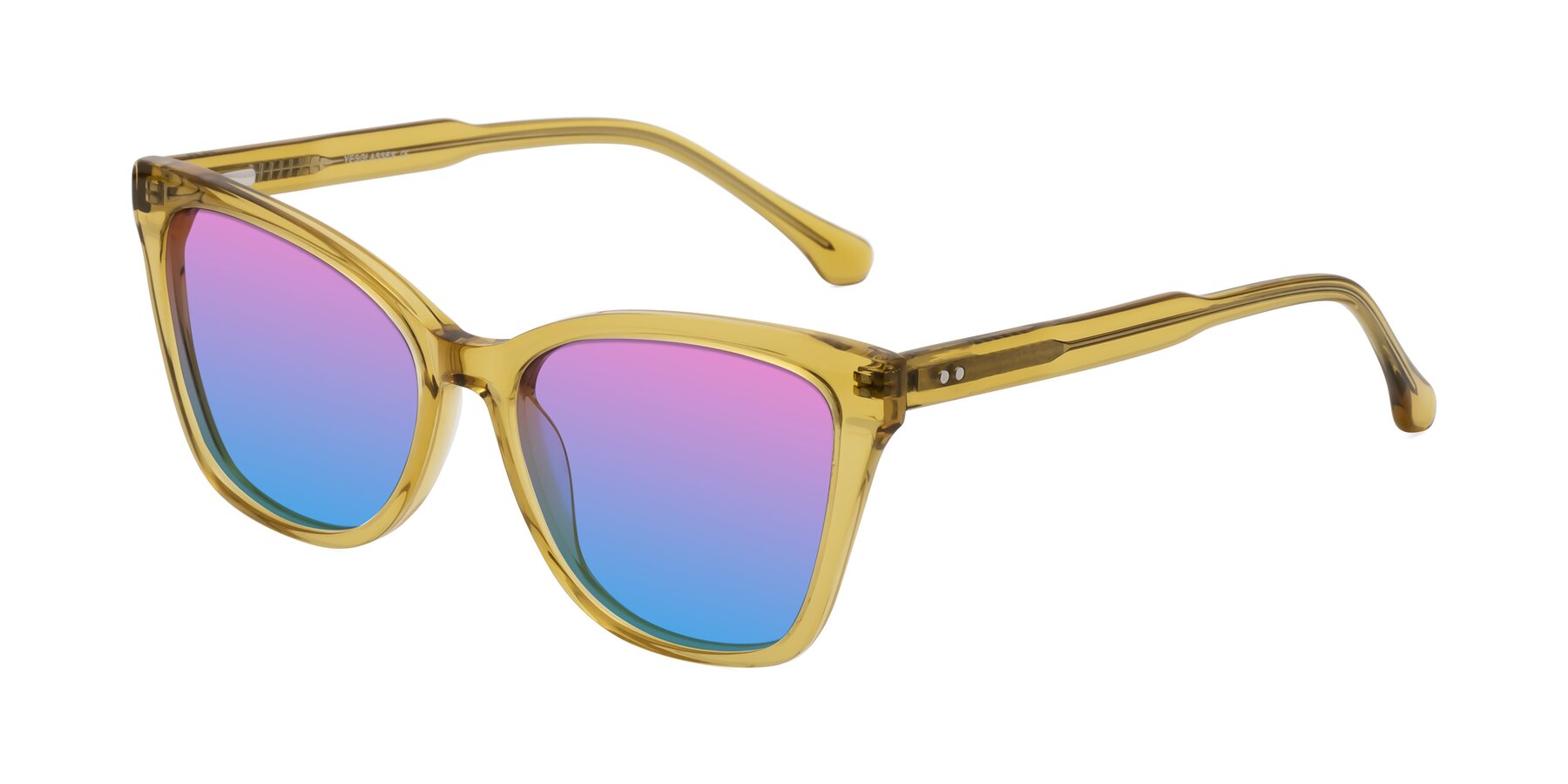 Angle of Cool in Champagne with Pink / Blue Gradient Lenses