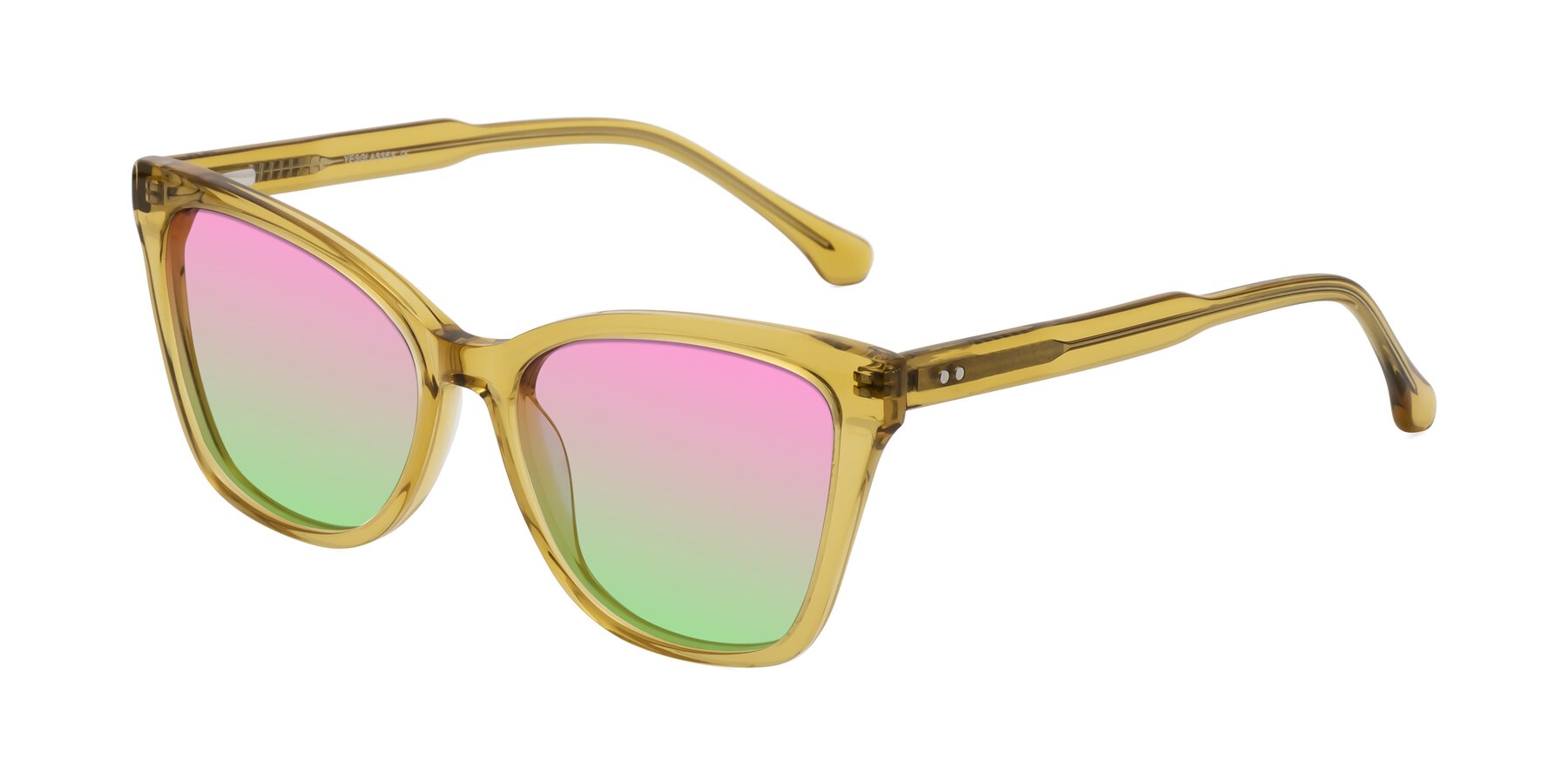 Angle of Cool in Champagne with Pink / Green Gradient Lenses