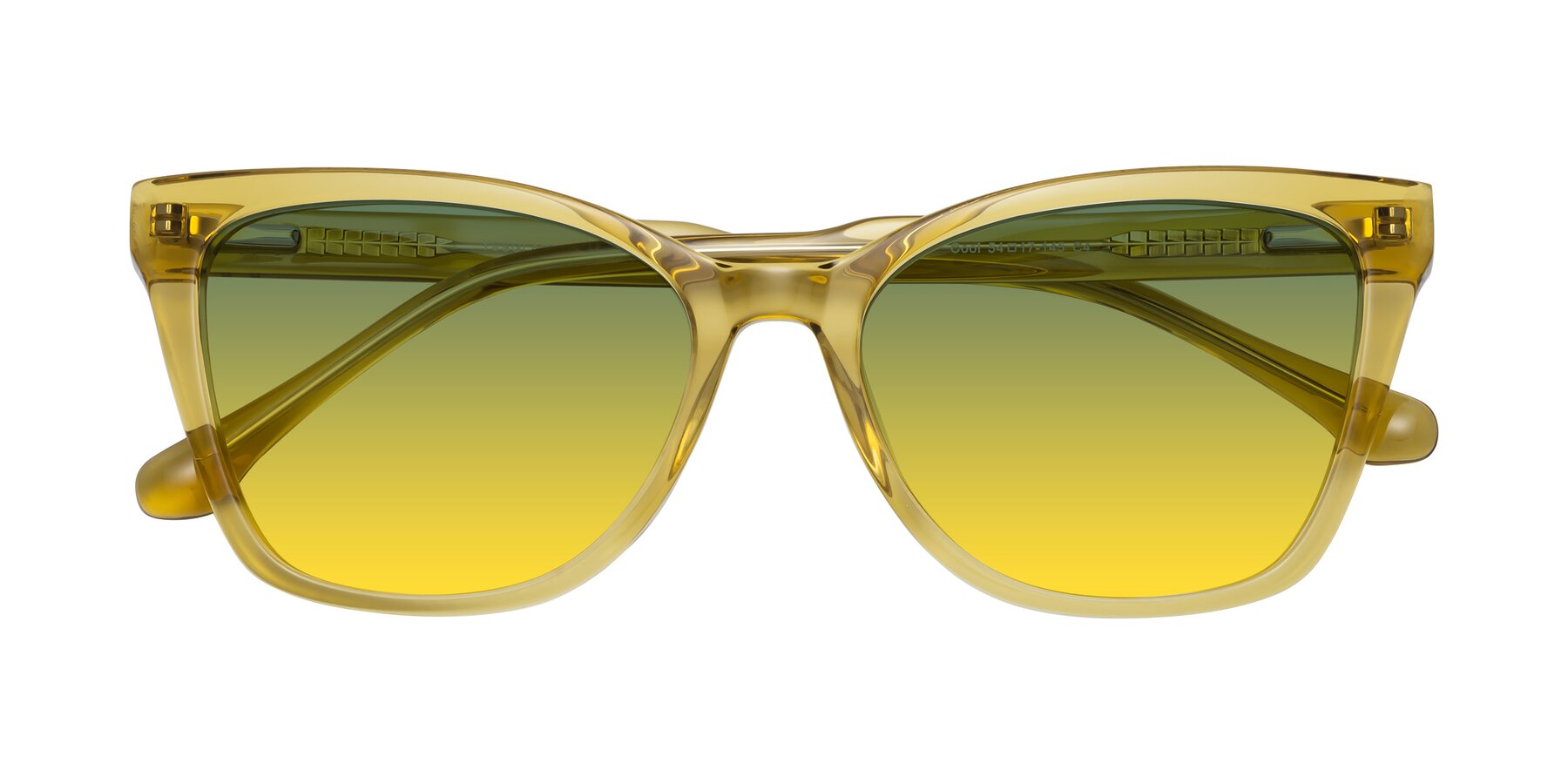 Folded Front of Cool in Champagne with Green / Yellow Gradient Lenses