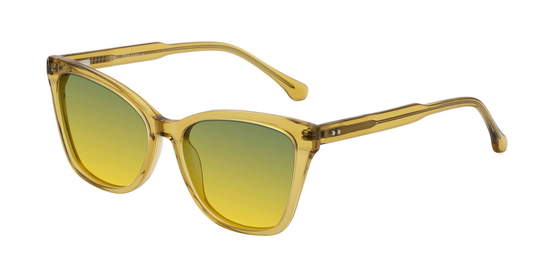 Angle of Cool in Champagne with Green / Yellow Gradient Lenses