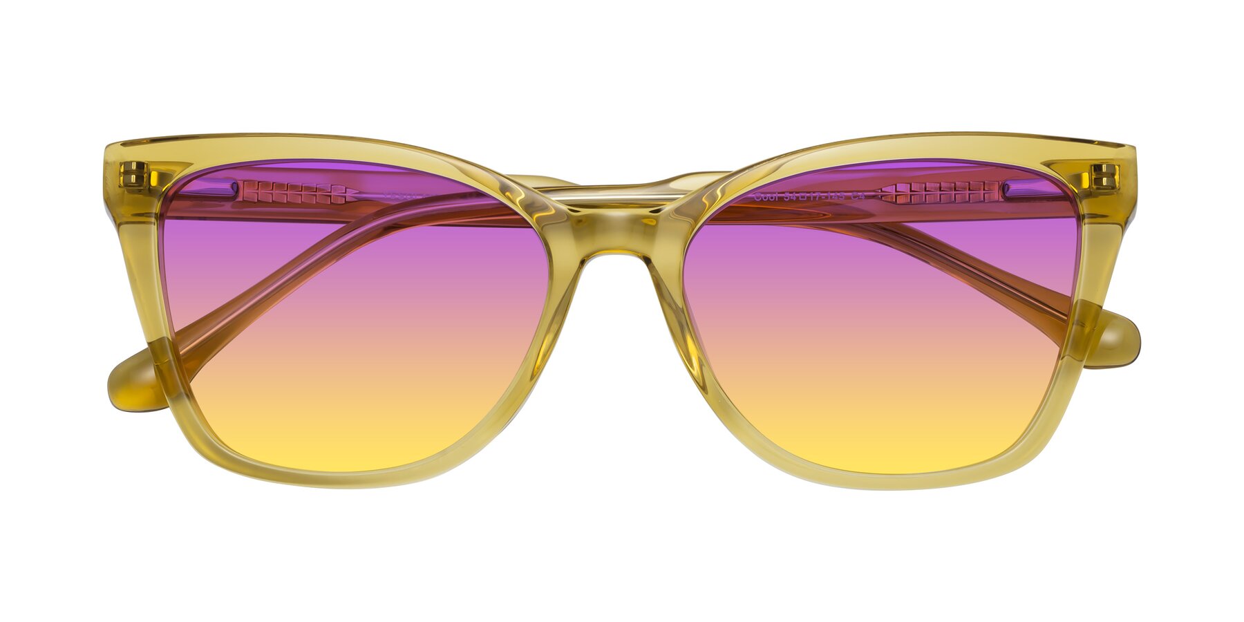 Folded Front of Cool in Champagne with Purple / Yellow Gradient Lenses