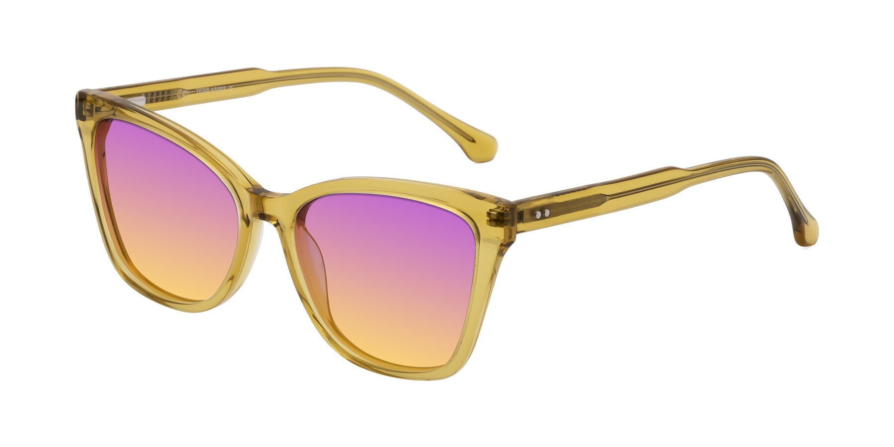 Angle of Cool in Champagne with Purple / Yellow Gradient Lenses