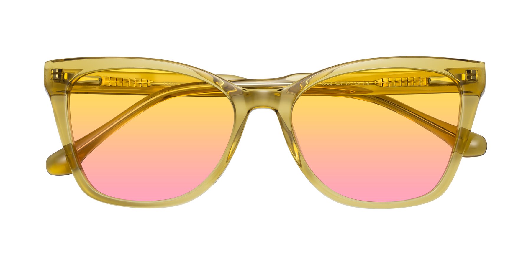 Folded Front of Cool in Champagne with Yellow / Pink Gradient Lenses