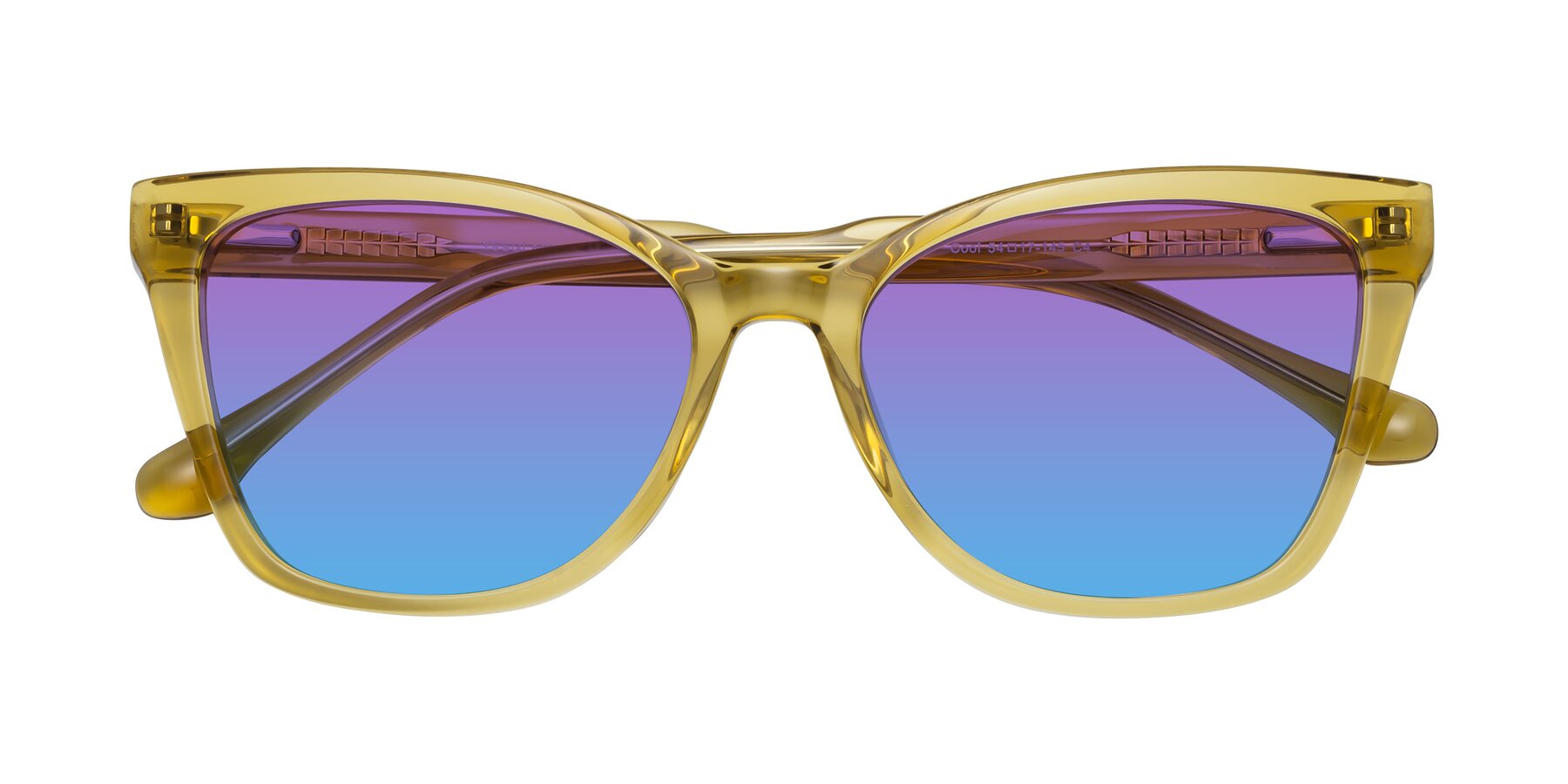 Folded Front of Cool in Champagne with Purple / Blue Gradient Lenses