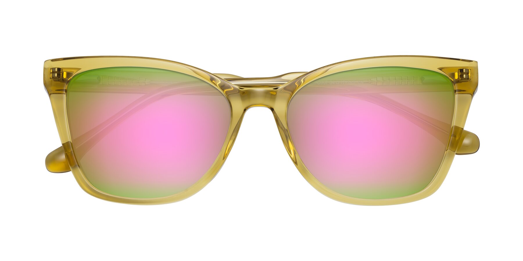 Folded Front of Cool in Champagne with Pink Mirrored Lenses