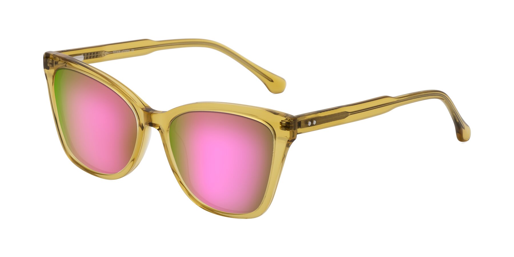 Angle of Cool in Champagne with Pink Mirrored Lenses