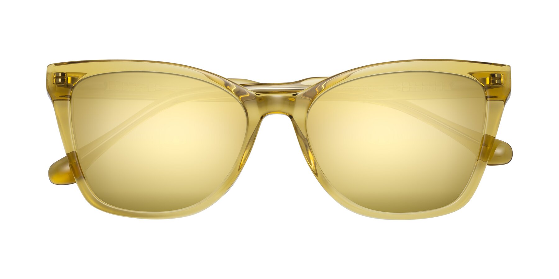 Folded Front of Cool in Champagne with Gold Mirrored Lenses