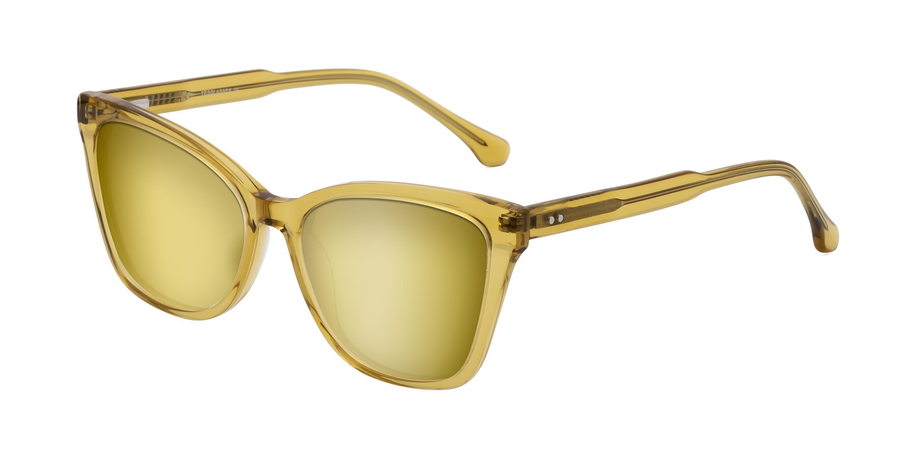 Angle of Cool in Champagne with Gold Mirrored Lenses