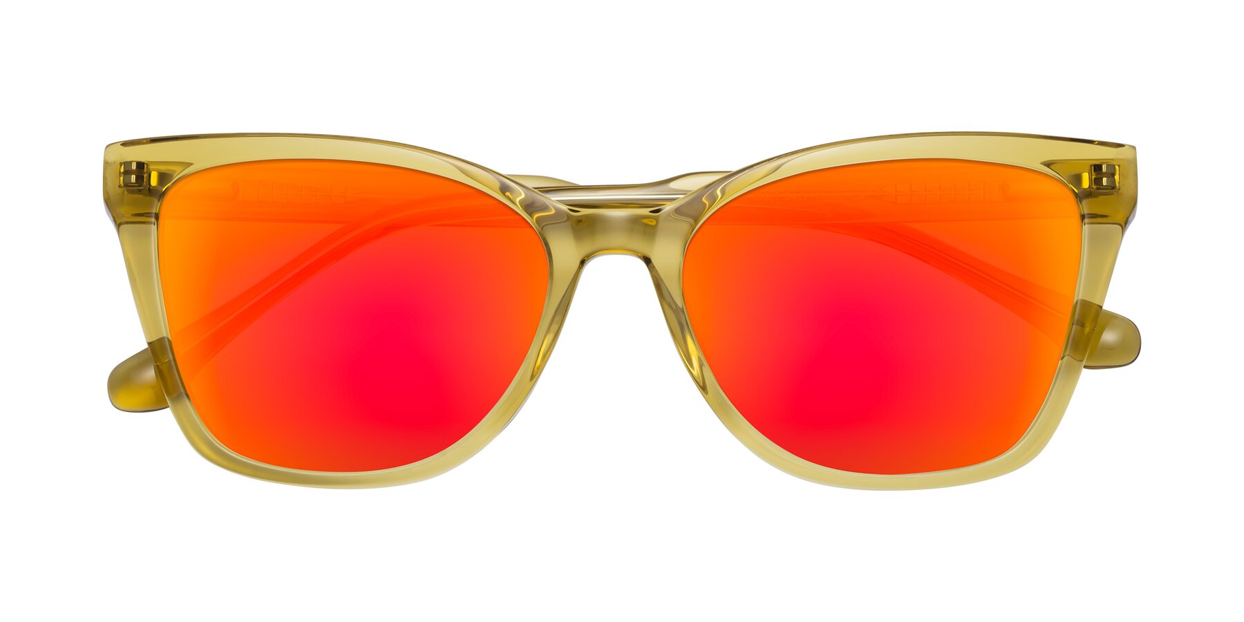 Folded Front of Cool in Champagne with Red Gold Mirrored Lenses