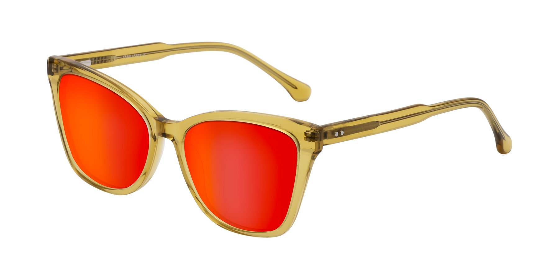 Angle of Cool in Champagne with Red Gold Mirrored Lenses