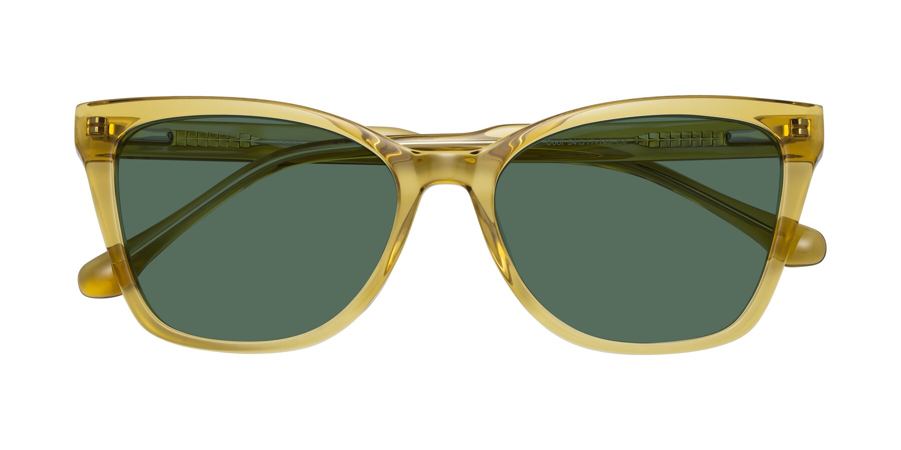 Folded Front of Cool in Champagne with Green Polarized Lenses