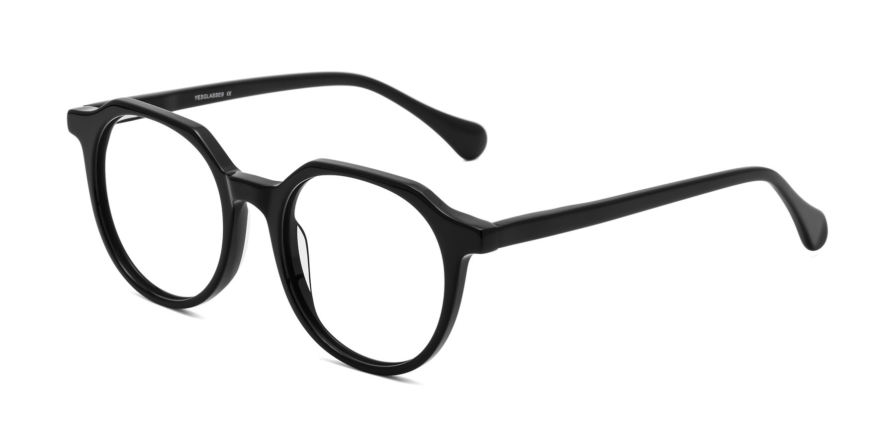 Angle of Payper in Black with Clear Eyeglass Lenses