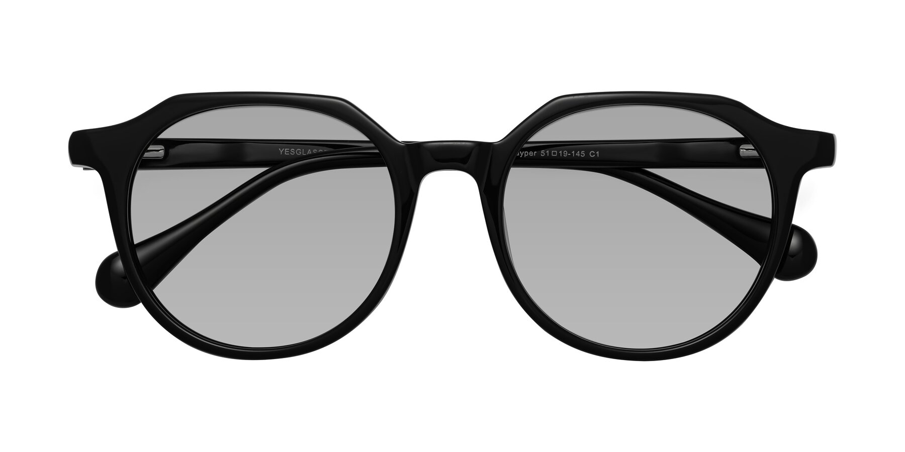 Folded Front of Payper in Black with Light Gray Tinted Lenses